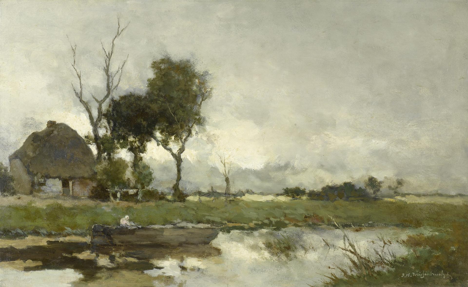 Johan Hendrik Weissenbruch Autumn Landscape 1870 Fine Art Print