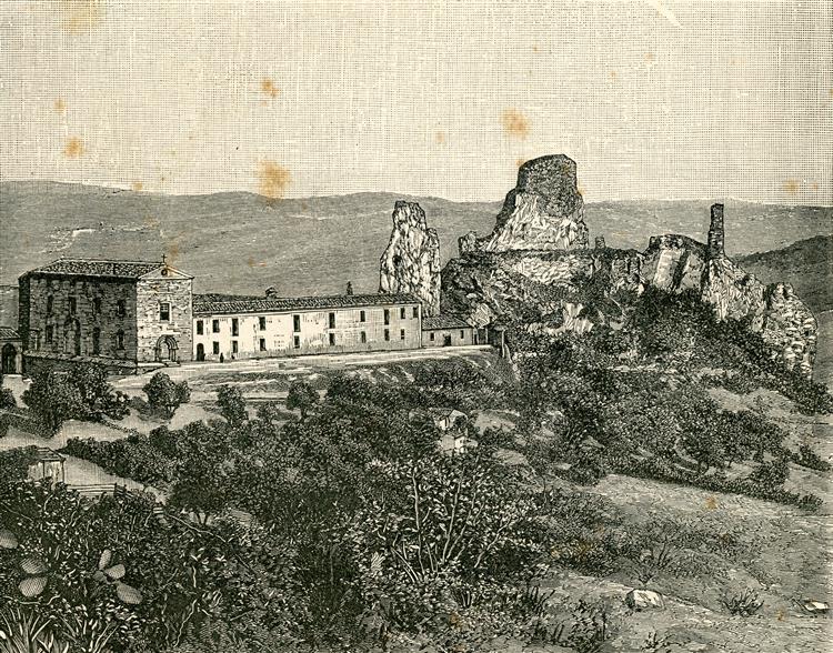 Giuseppe Barberis Veduta Degli Avanzi Dell’antico Castello Di Pietrarossa, Con Il Contiguo Convento E La Chiesa Di S. Maria Degli Angeli 1892 Fine Art Print
