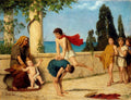 Albrecht Anker Leapfrog 1866 Fine Art Print