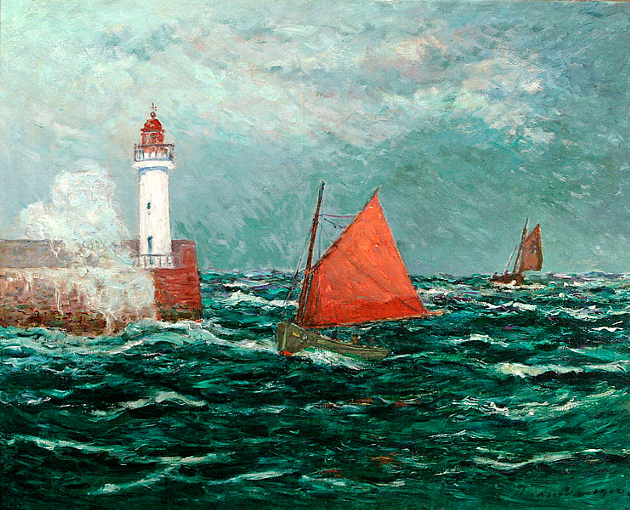 Maxime Maufra Back to Fishing boats in Belle-Isle-en-Mer 1910 Fine Art Print