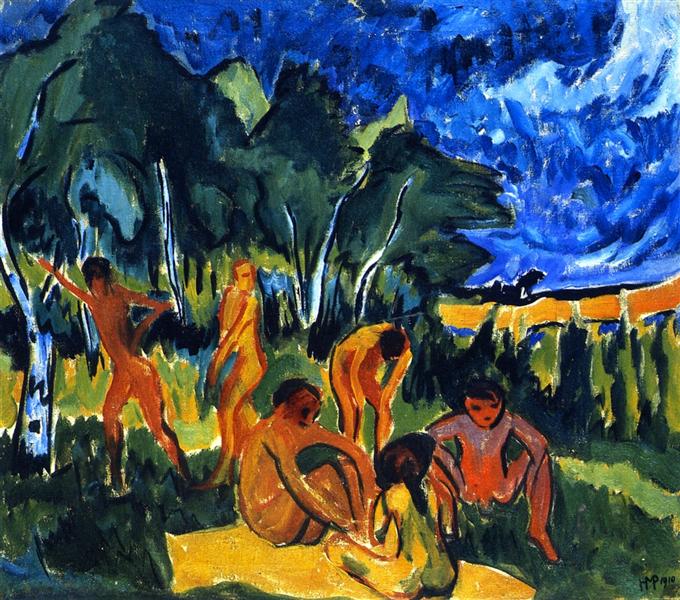 Max Pechstein Badende in Moritzburg 1910 Fine Art Print