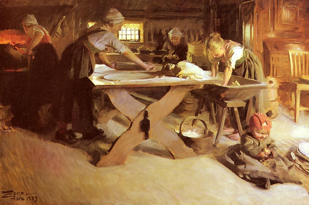 Anders Zorn Baking the Bread 1889 Fine Art Print