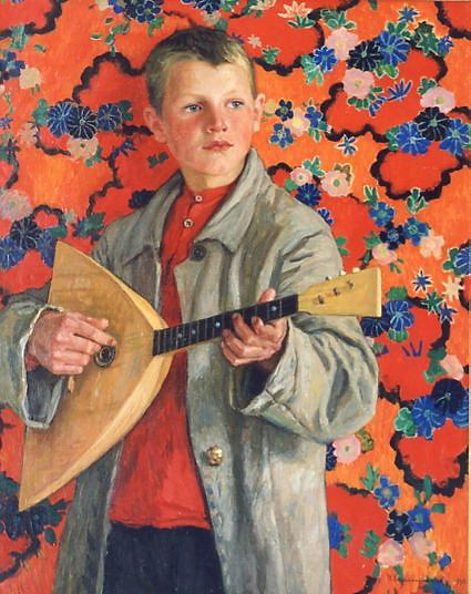 Nikolay Bogdanov Belsky Balalaika Player 1930 Fine Art Print