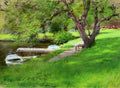 William Merritt Chase Bank of a Lake in Central Park 1890 Fine Art Print