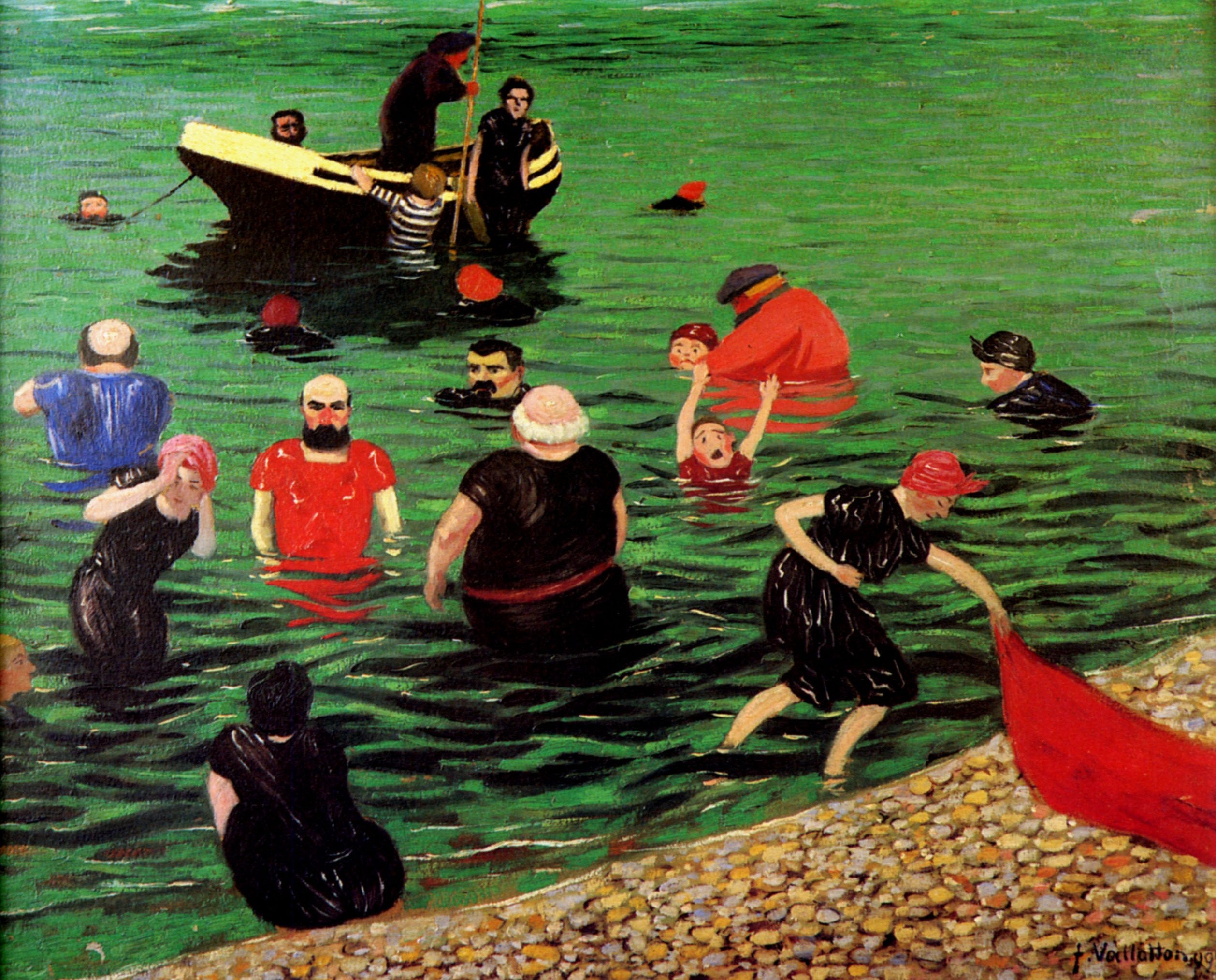 Felix Vallotton Bathing in Etretat 1899 Fine Art Print