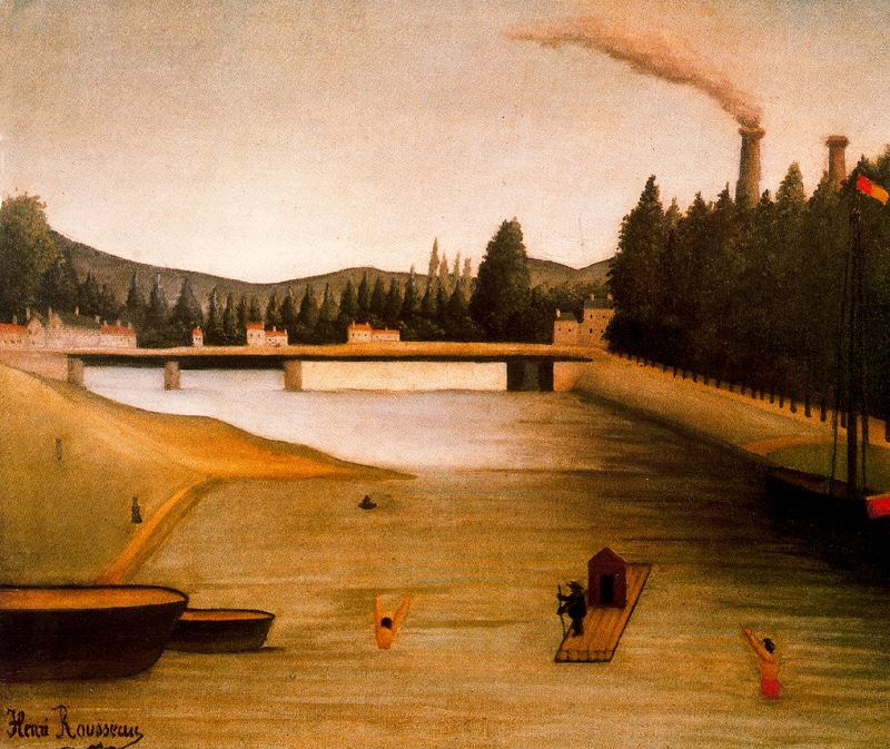 Henri Rousseau Bathing at Alfortville 1904 Fine Art Print