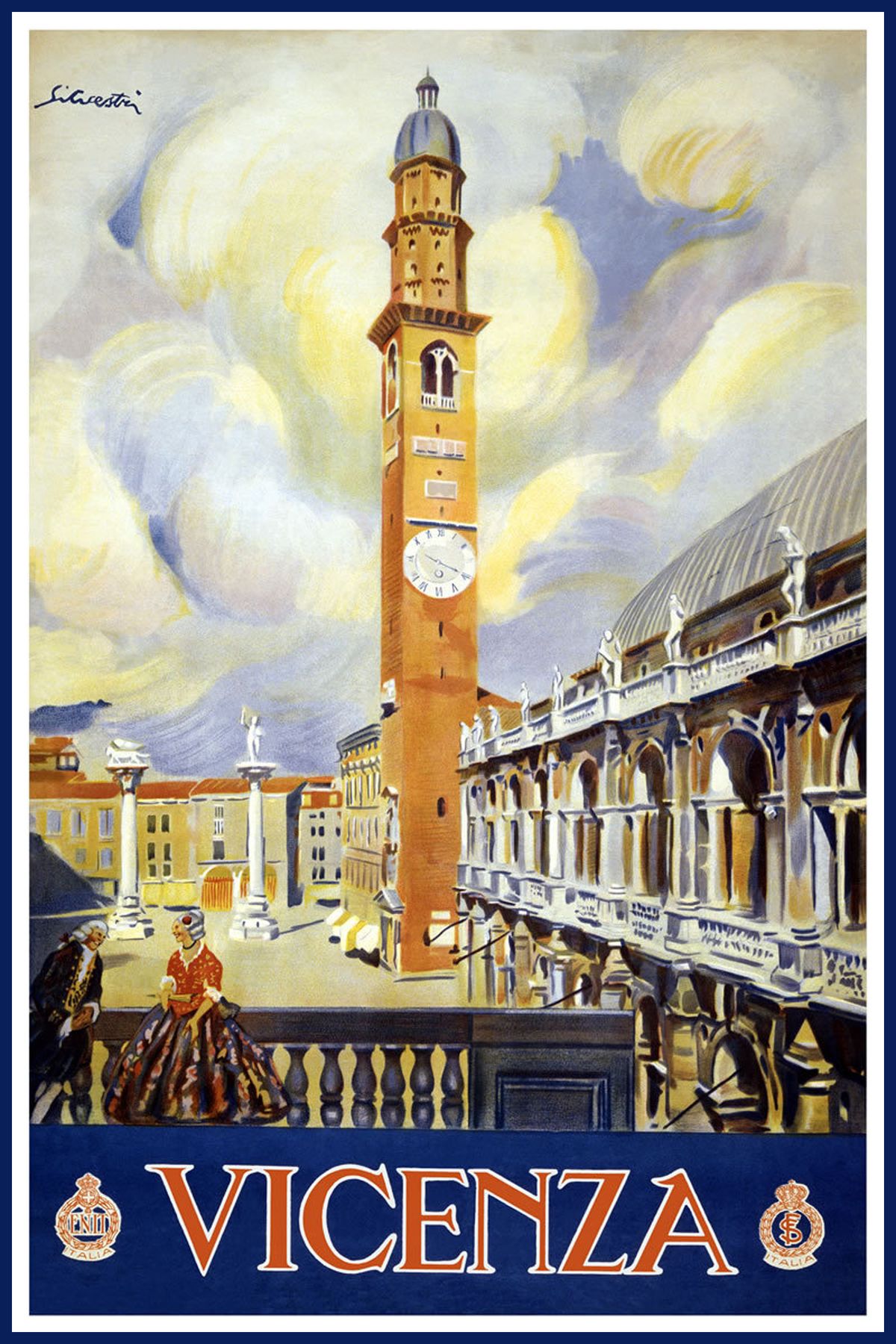 Vicenza Italy Vintage Travel Poster Italian 1947 Fine Art Print