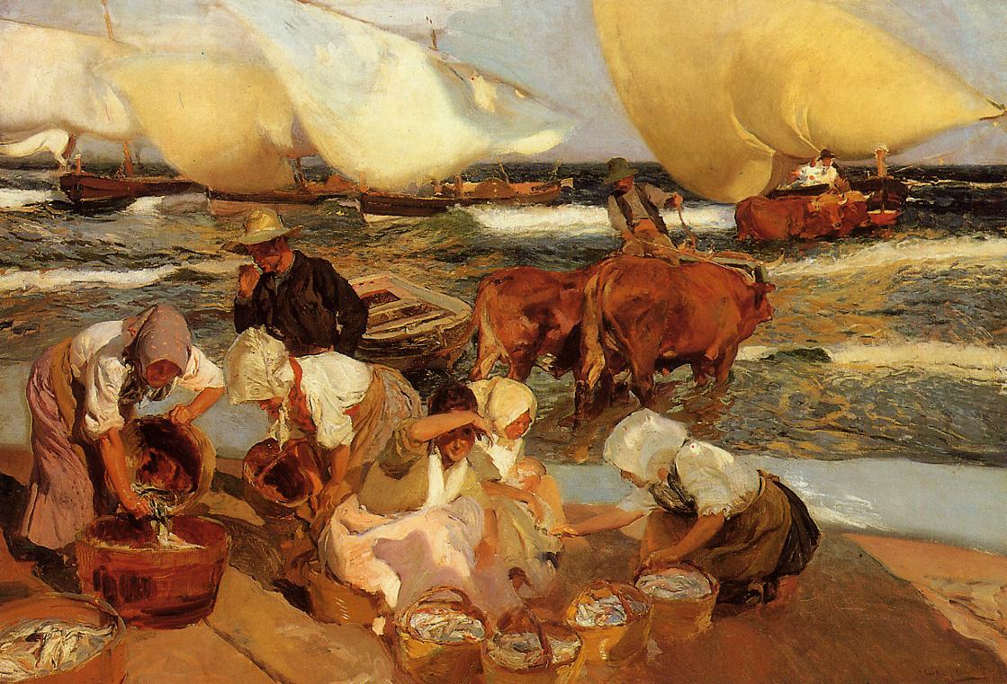 Joaquín Sorolla Beach at Valencia 1908 Fine Art Print