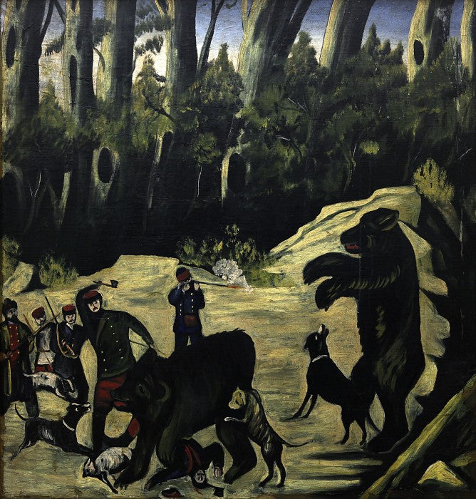 Niko Pirosmani Bear hunting 1917 Fine Art Print