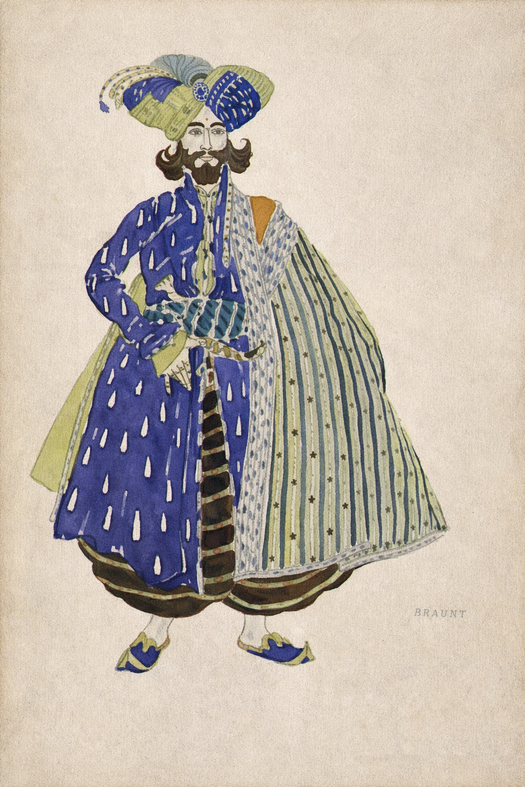 Leon Bakst Aide De Camp of the Shah, Costume Design for Diaghilev's Production of the Ballet Scheherazade 1910 Fine Art Print