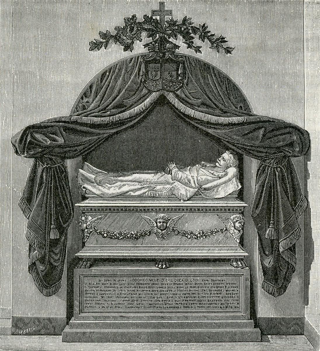 Giuseppe Barberis Tomba Del Duca Lodovico Melzi D’eril, Nella Cappella Della Villa Melzi, Scultura Di Vincenzo Vela 1896 Fine Art Print