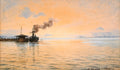 Albert Benois View of Kronstadt from a Pier at Peterhof 1889 Fine Art Print
