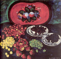 Ilya Mashkov Berries on the Background of a Red Tray 1908 Fine Art Print