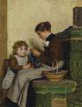 Albrecht Anker Bertha Gugger with daughter 1898 Fine Art Print