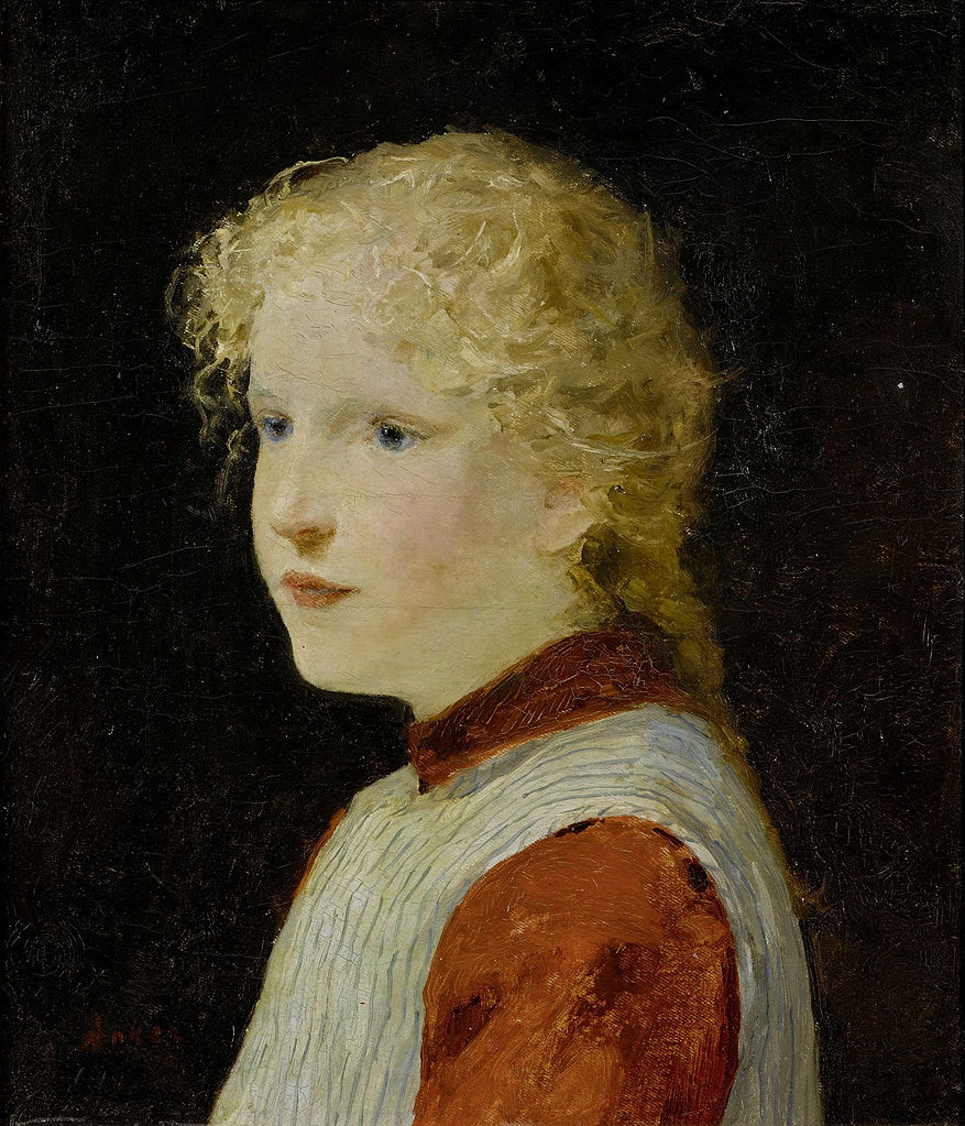 Albrecht Anker Portrait of a blond girl 1901 Fine Art Print