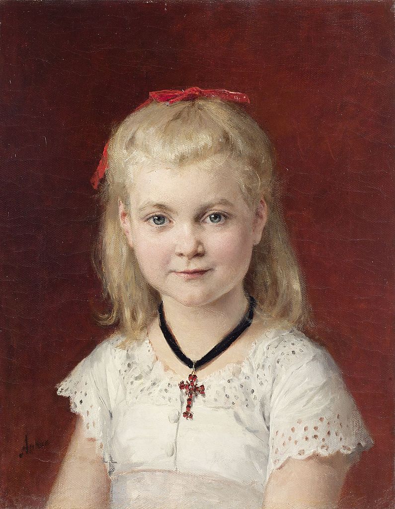 Albrecht Anker Portrait of Emilie Weiss 1874 Fine Art Print