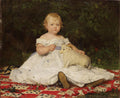 Albrecht Anker Portrait of Emilie Weiss (with soft toy) 1868 Fine Art Print