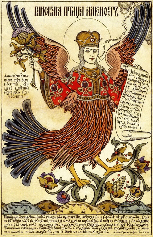 Ivan Bilibin Bird Alkonost 1905 Fine Art Print