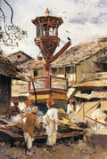 Edwin Lord Weeks Birdhouse and Market Ahmedabad, India 1887-1892 Fine Art Print