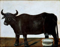 Niko Pirosmani Black Buffalo on a White Background (part of diptych) 1915 Fine Art Print