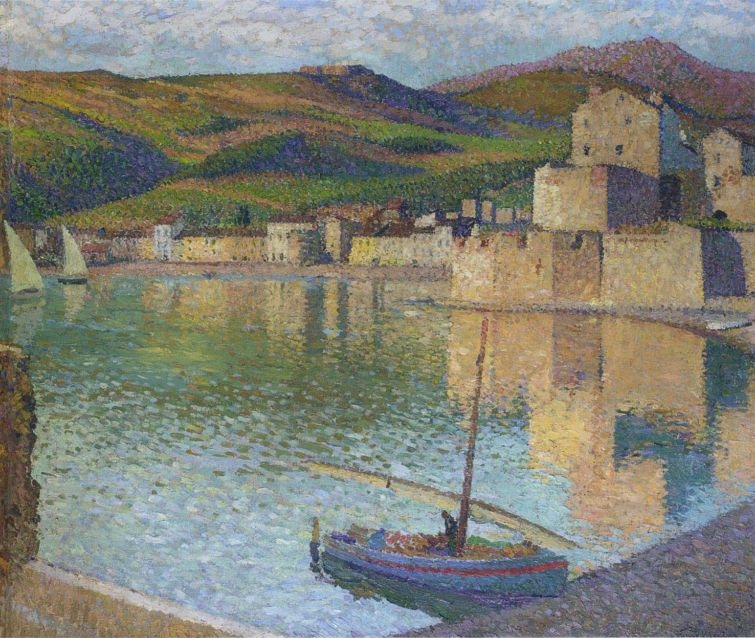 Henri Martin Blue Boat in Port Collioure 1902 Fine Art Print