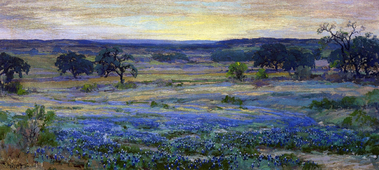 Robert Julian Onderdonk Bluebonnets at Dusk 1915 Fine Art Print
