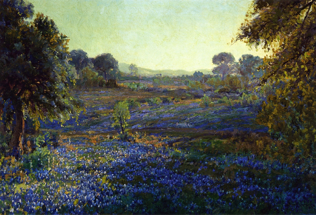 Robert Julian Onderdonk Bluebonnets at Late Afternoon, near La Grange 1918 Fine Art Print