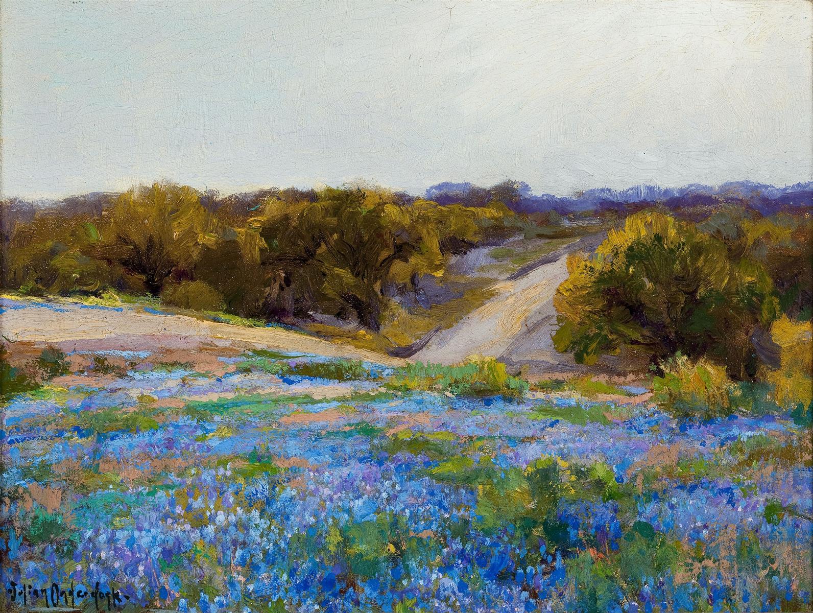 Robert Julian Onderdonk Bluebonnets at Late Afternoon 1915 Fine Art Print