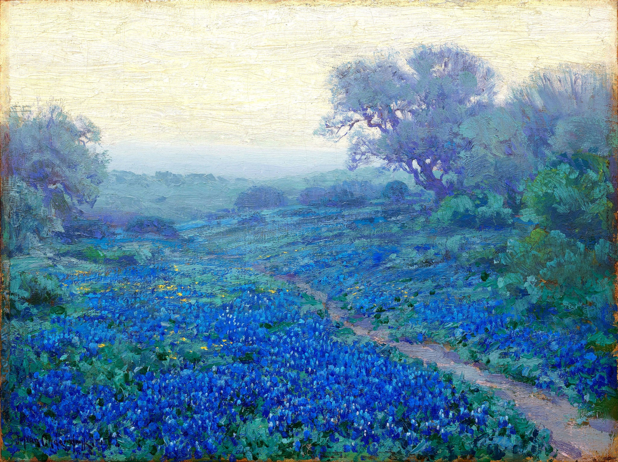 Robert Julian Onderdonk Bluebonnets at Sunrise 1917 Fine Art Print