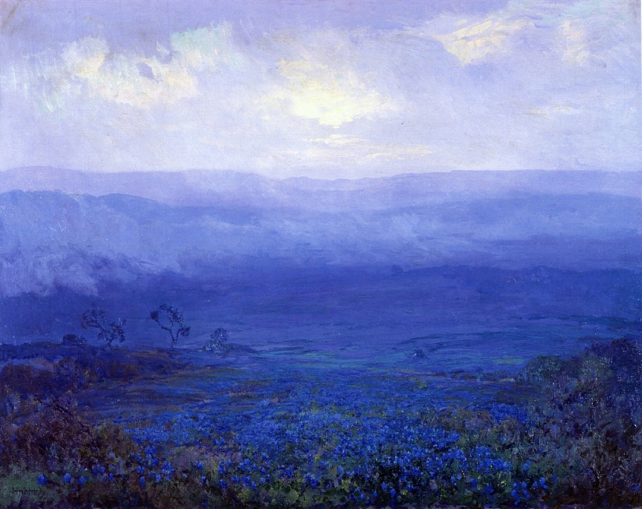 Robert Julian Onderdonk Bluebonnets in Texas 1915 Fine Art Print