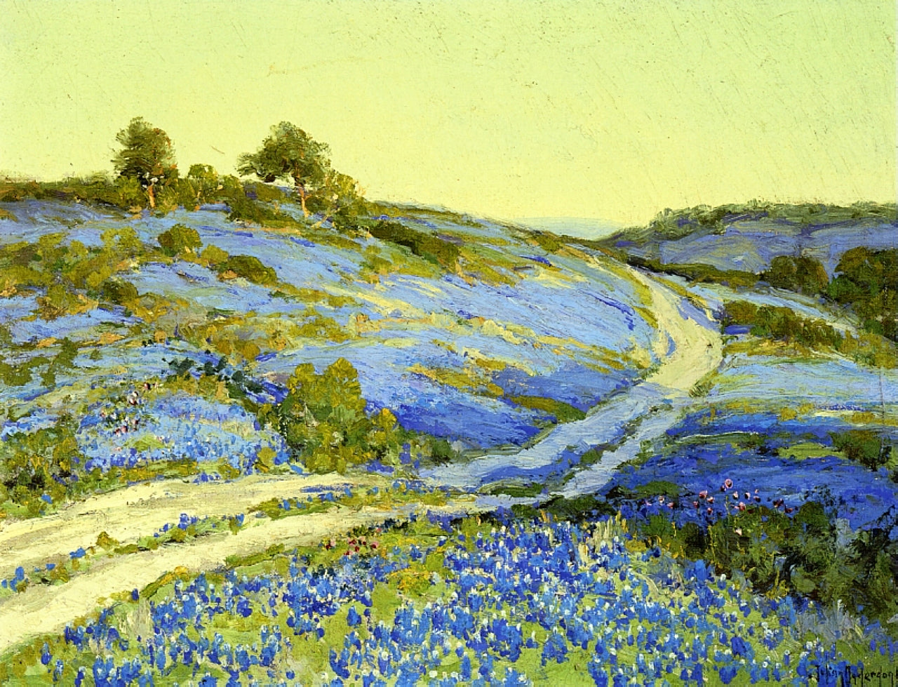 Robert Julian Onderdonk Bluebonnets, Late Afternoon #2 1915 Fine Art Print