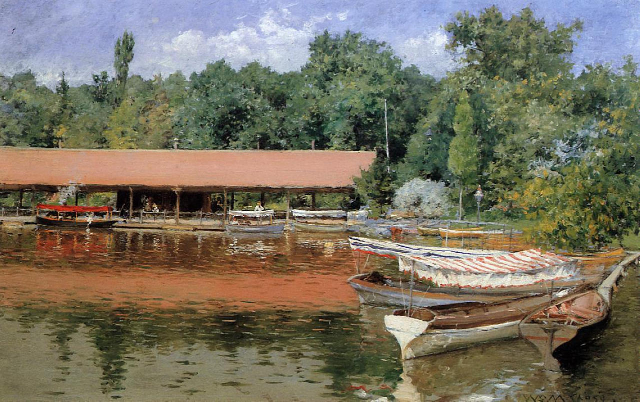 William Merritt Chase Boat House, Prospect Park (aka Boats on the Lake, Prospect Park) 1887 Fine Art Print
