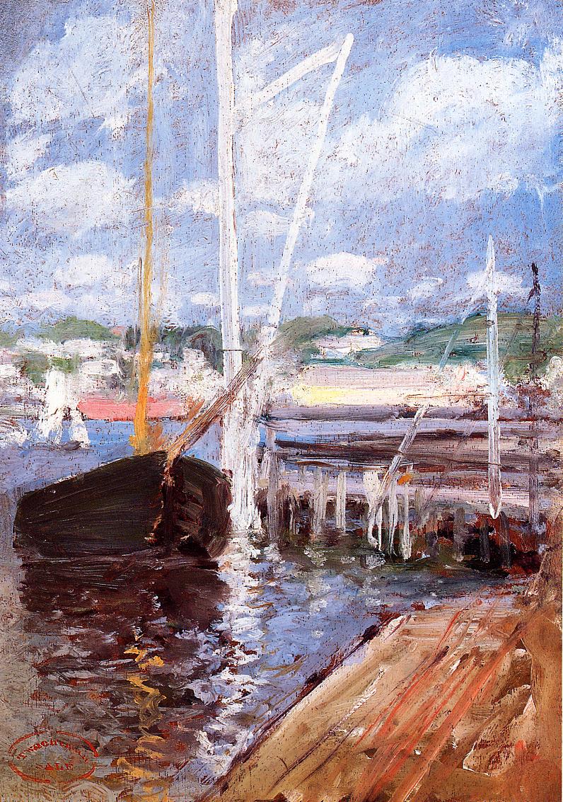 John Henry Twachtman Boat Landing 1902 Fine Art Print