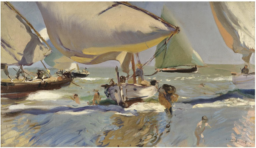 Joaquín Sorolla Boats on the beach 1909 Fine Art Print