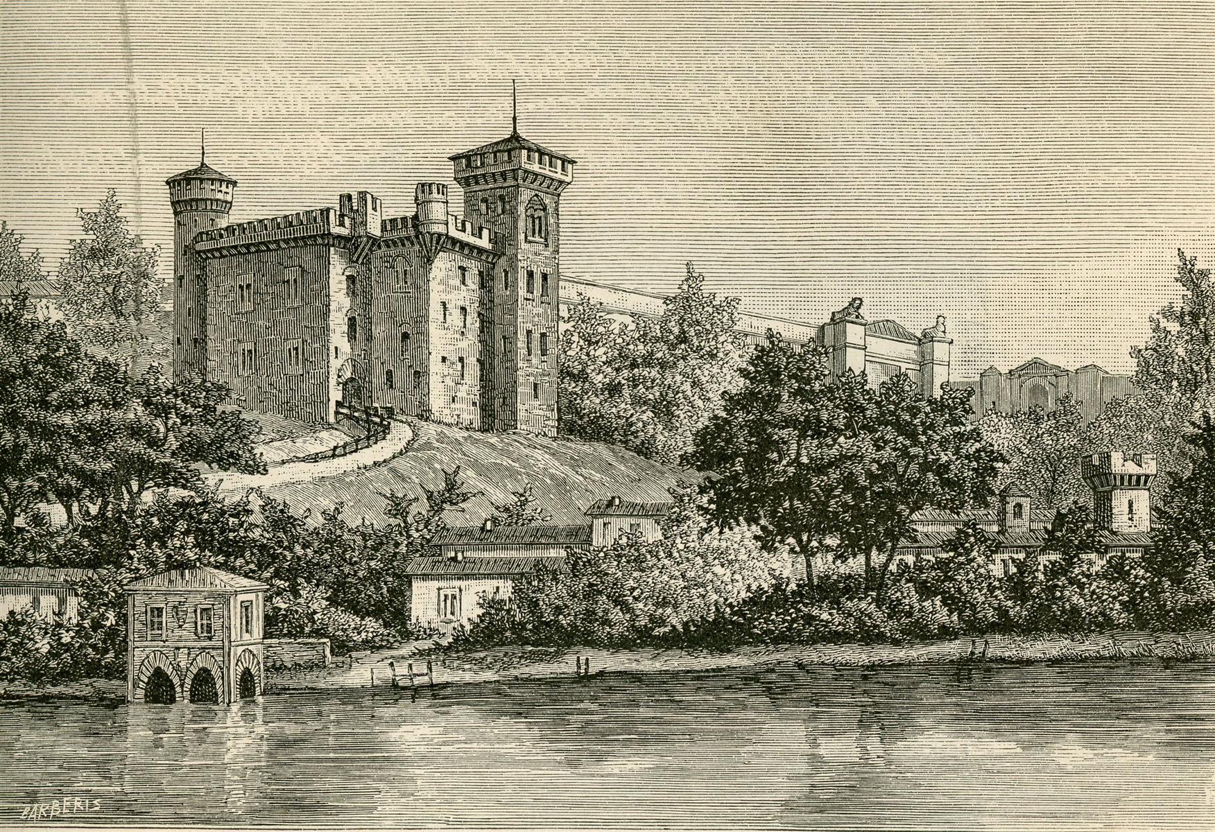 Giuseppe Barberis Borgo E Rocca Medievali Di Torino 1890 Fine Art Print