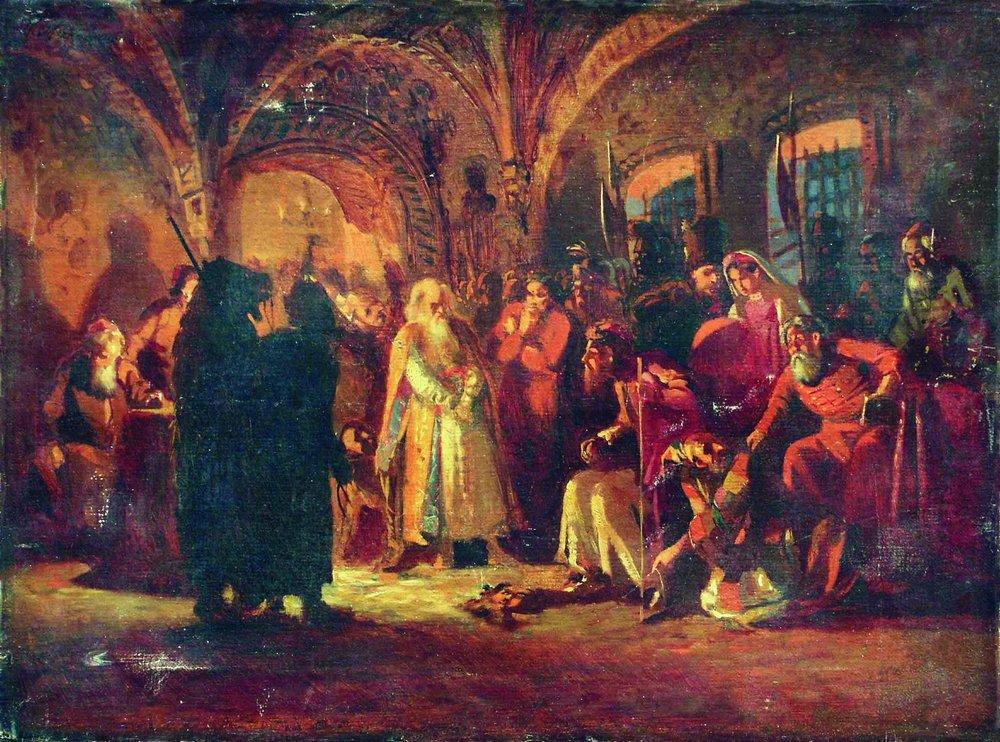Konstantin Makovsky Boris Morozov and Ivan the Terrible 1915 Fine Art Print