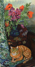 Suzanne Valadon Bouquet and a Cat 1919 Fine Art Print