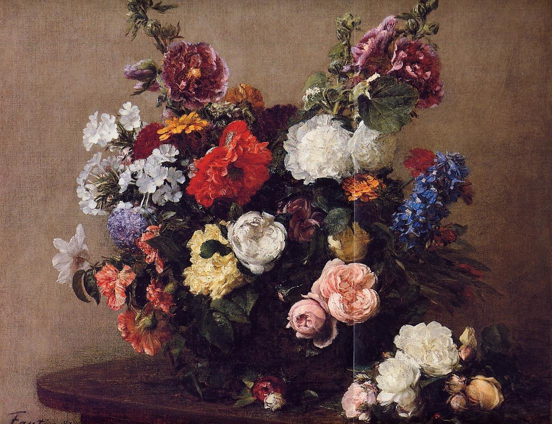Henri Fantin-Latour Bouquet of Diverse Flowers 1881 Fine Art Print