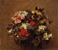 Henri Fantin-Latour Bouquet of Flowers Pansies 1883 Fine Art Print