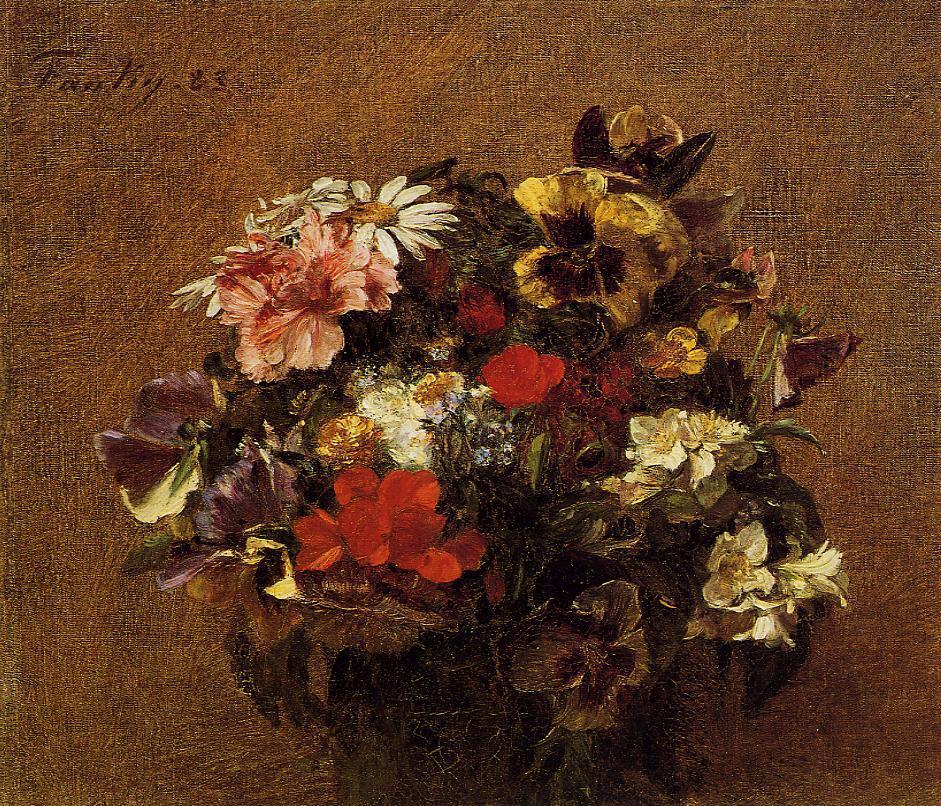 Henri Fantin-Latour Bouquet of Flowers Pansies 1883 Fine Art Print