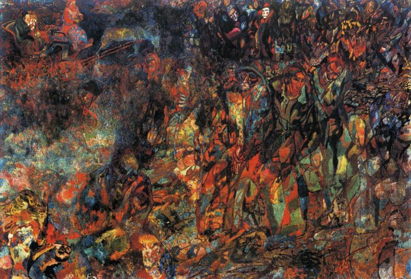 Pavel Filonov Bourgeois in a Carriage 1913 Fine Art Print