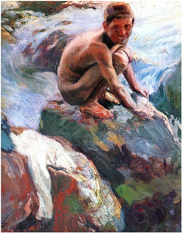 Joaquín Sorolla Boy on the Rocks, Javea 1905 Fine Art Print