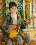 Nikolay Bogdanov Belsky Boy with Balalaika 1930 Fine Art Print