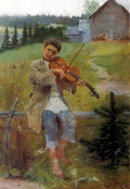 Nikolay Bogdanov Belsky Boy with Violin 1897 Fine Art Print