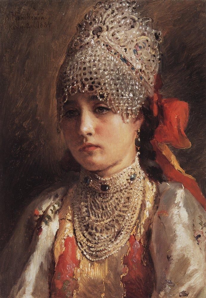 Konstantin Makovsky Boyaryshnya 1884 Fine Art Print