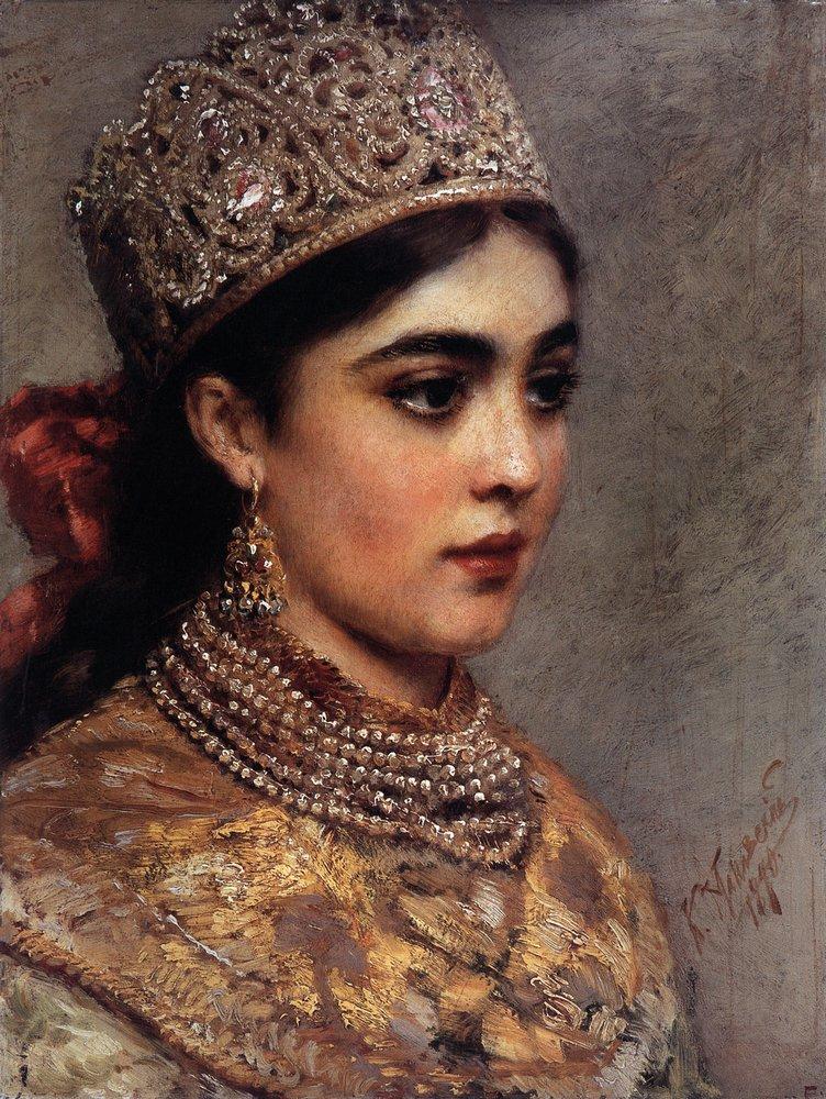 Konstantin Makovsky Boyaryshnya 1890 Fine Art Print