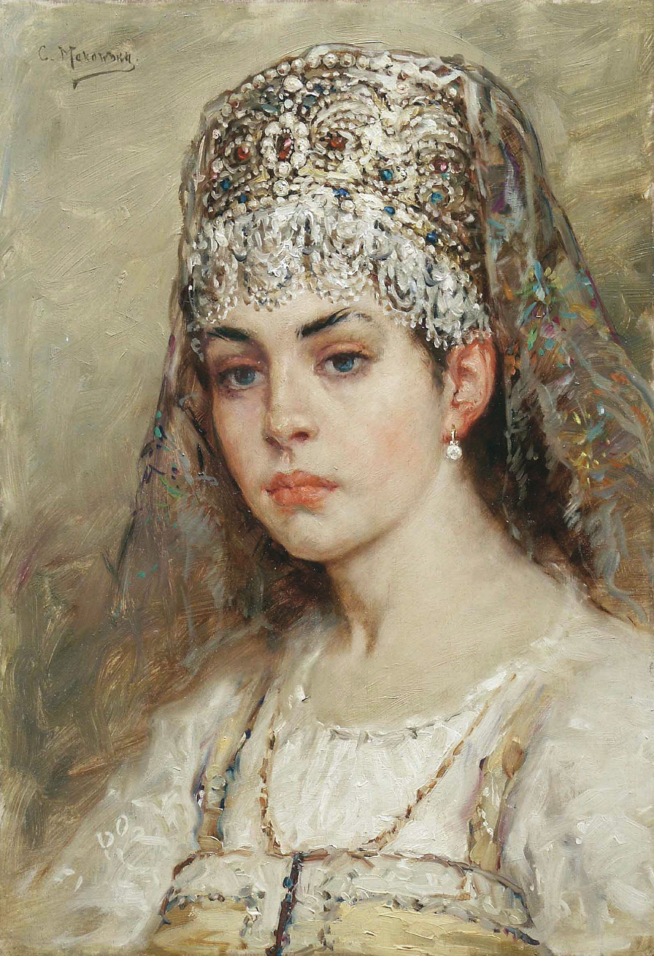 Konstantin Makovsky Boyaryshnya 1880 Fine Art Print