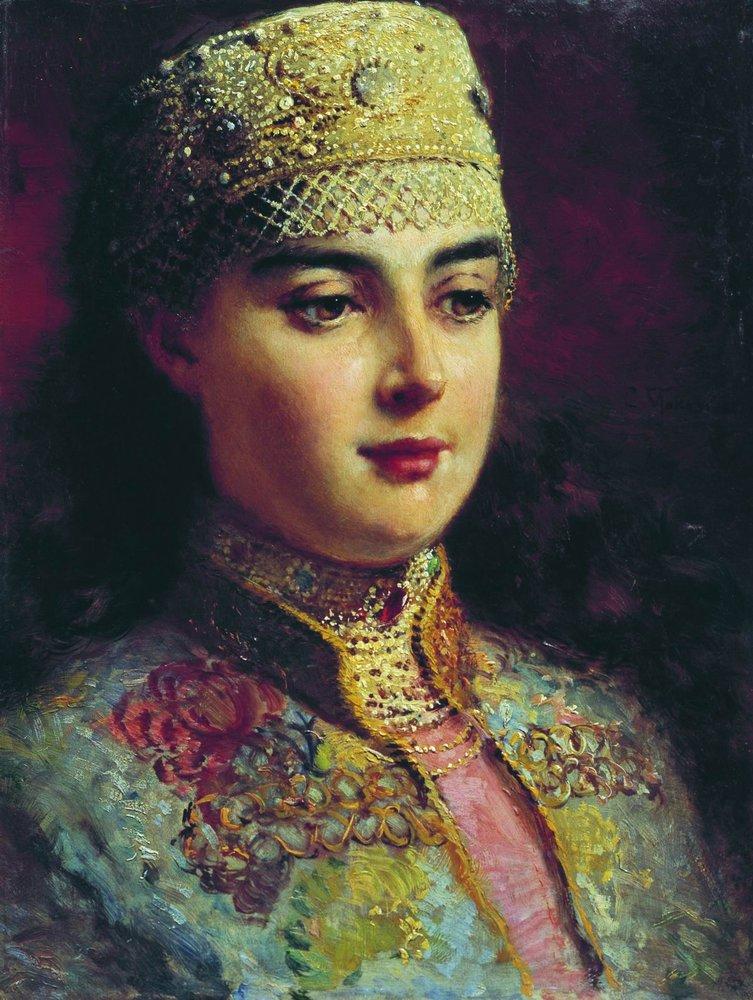 Konstantin Makovsky Boyaryshnya by the Window 1890 Fine Art Print