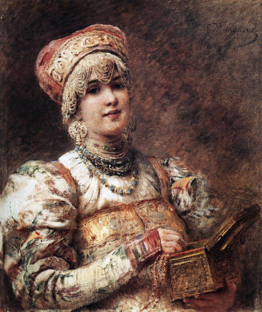 Konstantin Makovsky Boyaryshnya 1890 Fine Art Print