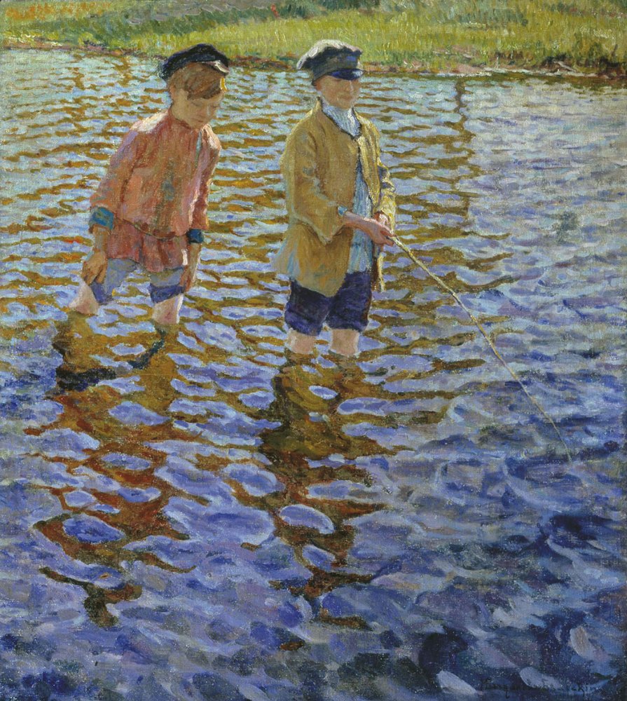 Nikolay Bogdanov Belsky Boys 1910 Fine Art Print